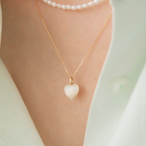 14k 하트 원석 10mm 목걸이 (14k골드)