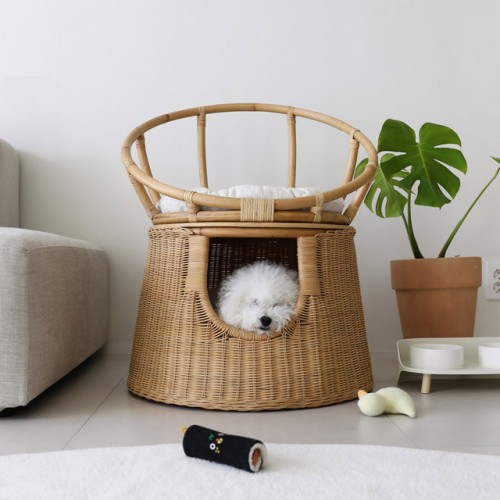 라탄 고양이 숨숨집 체어