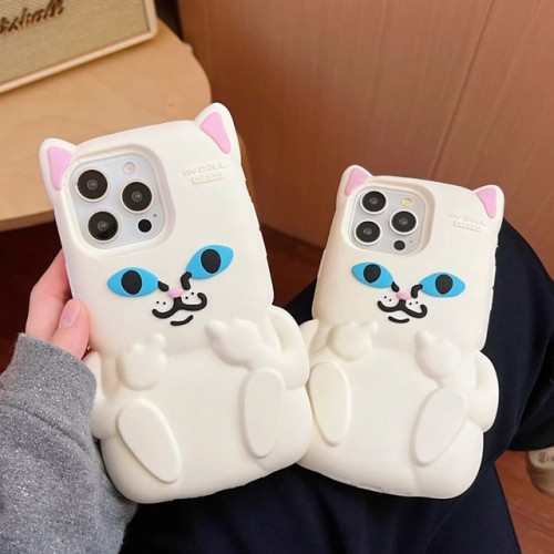 파란눈 고양이 아이폰 15 16 프로 맥스 소프트 실리콘 입체 웃긴 케이스